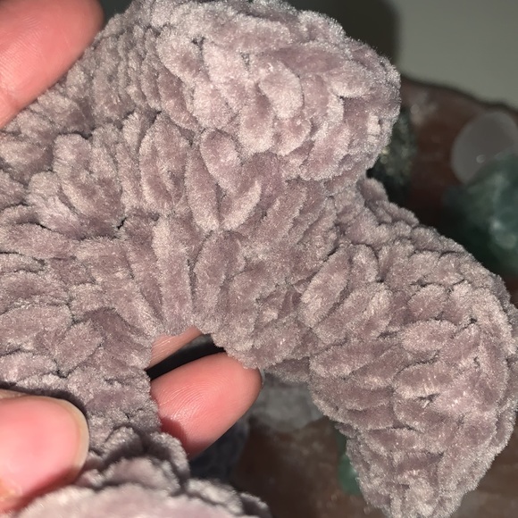 Handmade Velvet Crochet Scrunchie - Picture 2 of 4